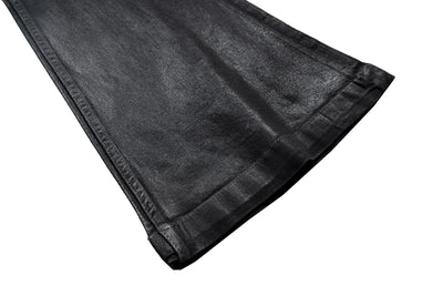 Streetwear Black Wax Leather Strecth Jeans for Men Ropa Hombre Baggy Y2k Flare Pants Oversized Straight Denim Trousers