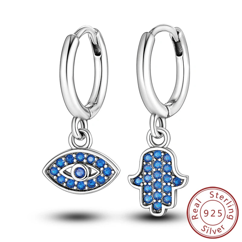 New 925 Sterling Silver Hoop Earrings Heart Bow Gift Box Strawberry Snake Bone Drop Stud Earrings For Women Fashion Jewelry Gift