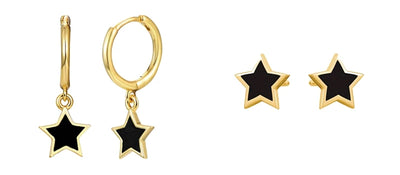 925 Sterling Silver Needle Fashion Round Pendant Small Earrings Luxury Gold Hoop Earrings for Women Premium Black Jewelry Gifts