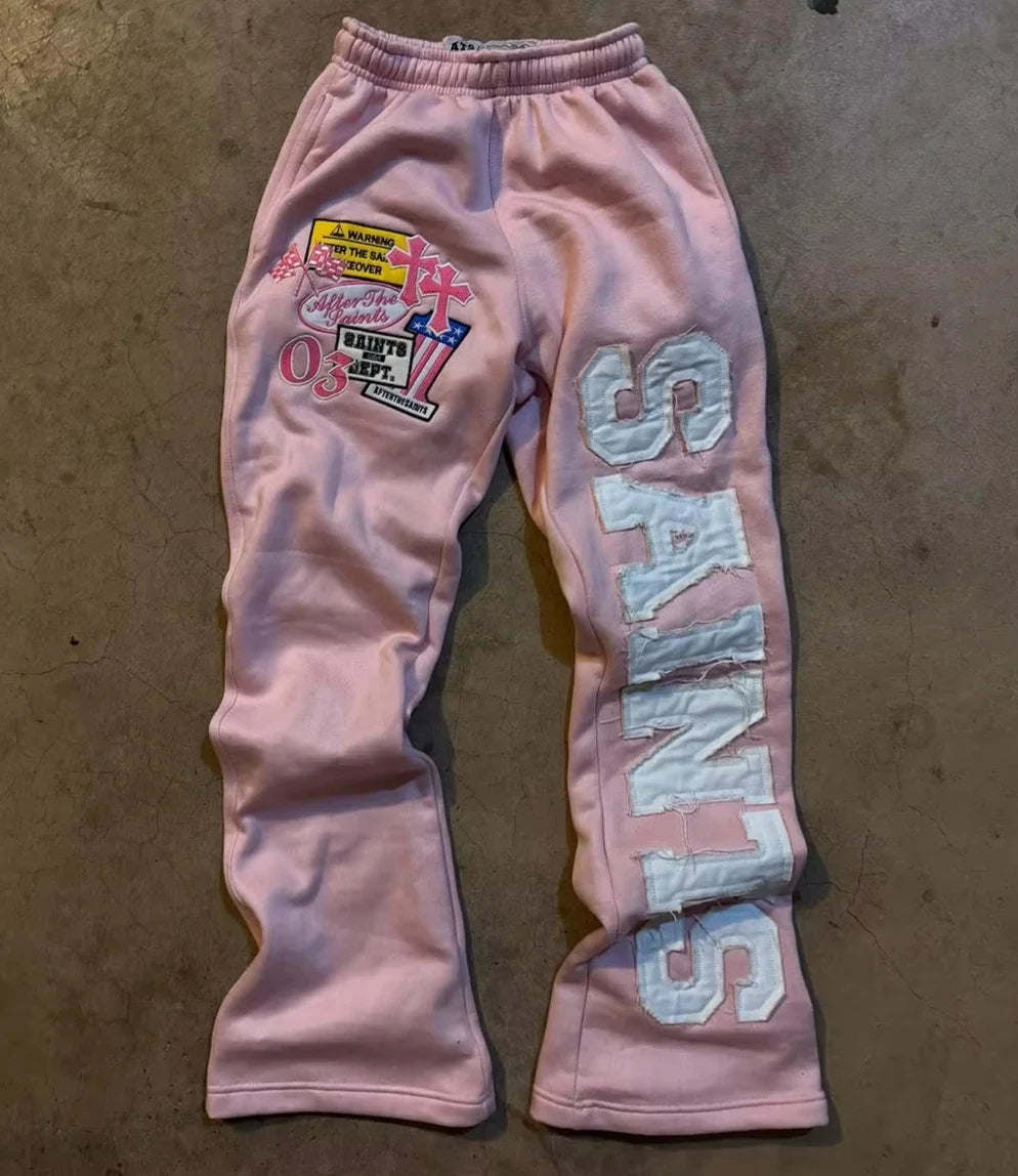 Y2K New Gothic Retro Letters Embroidered Jogging Casual Pants Men's and Women's Hip-Hop Harajuku Fashion Casual Straight Pants