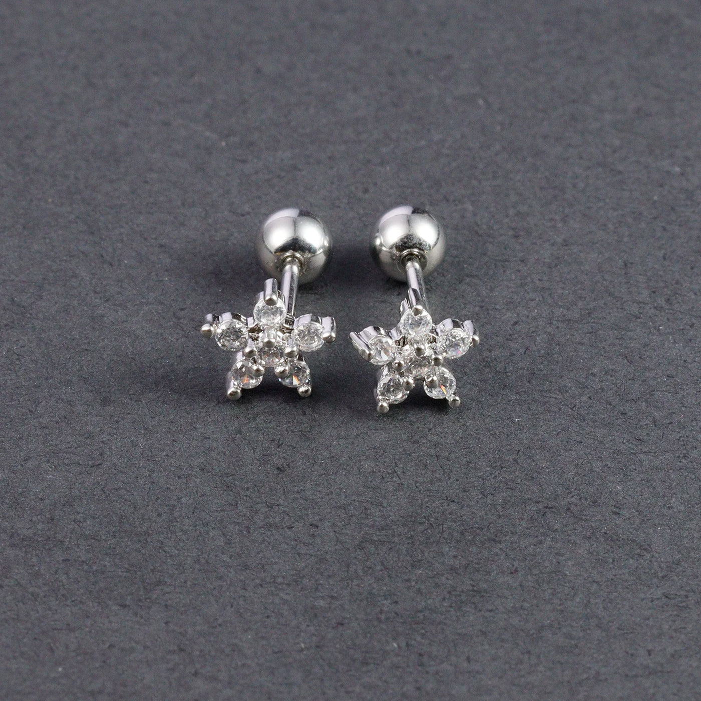 Fashion Multicolor Zircon Crystal Small Hoop Earrings Women Stainless Steel Flower Square Cartilage Earring Piercing Jewelry