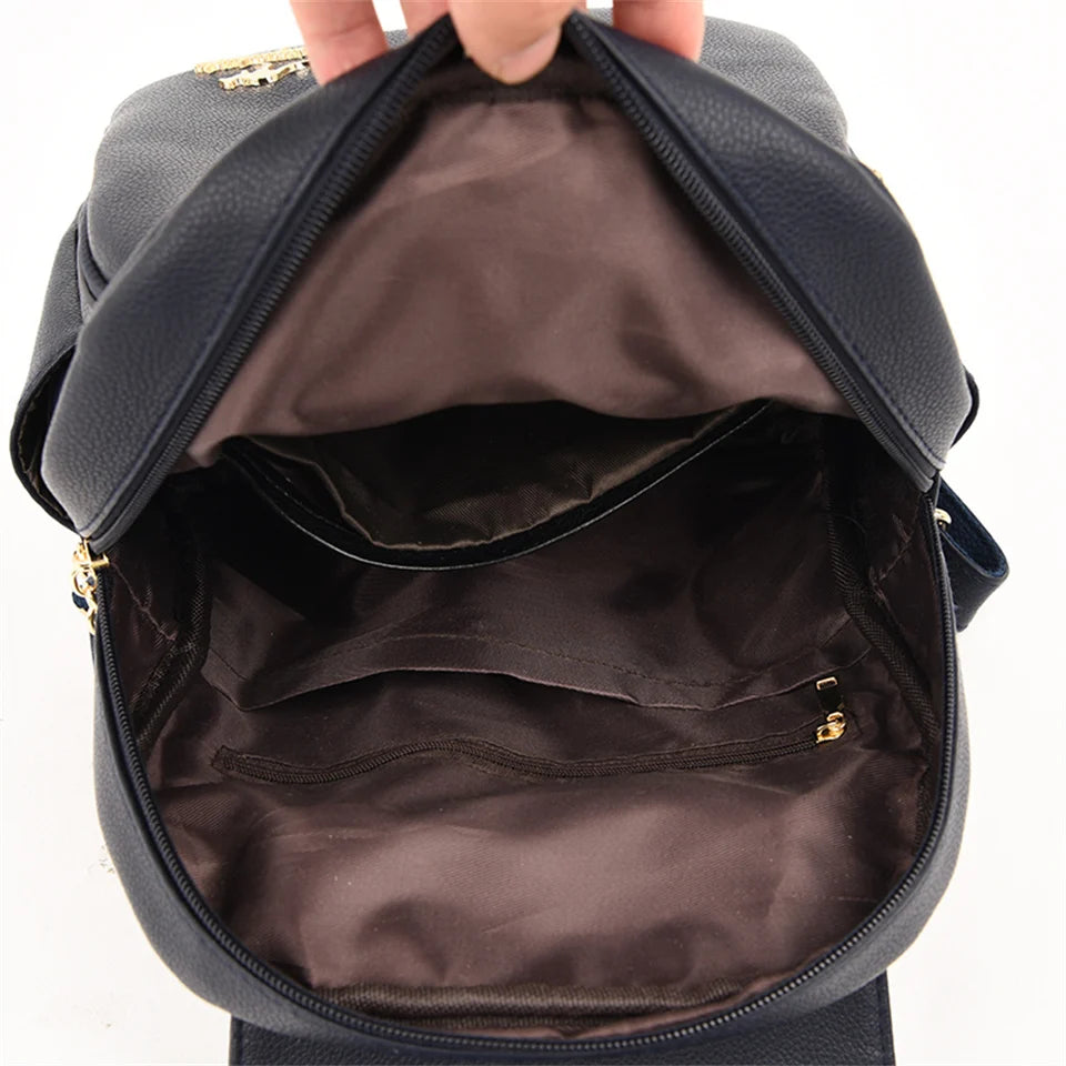Women High Quality Leather Backpack Large Capacity School Shoulder Bags for Teenage Girls Travel Backpack Designer Sac A Dos
