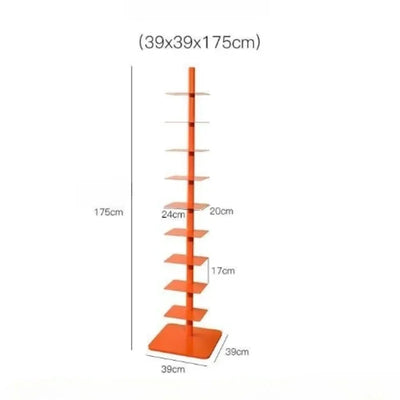 9- Layers Creative Bookcases Iron Rotating Invisible Spiral Bookshelf Living Room Display Shelf Household Corner Room Furniture