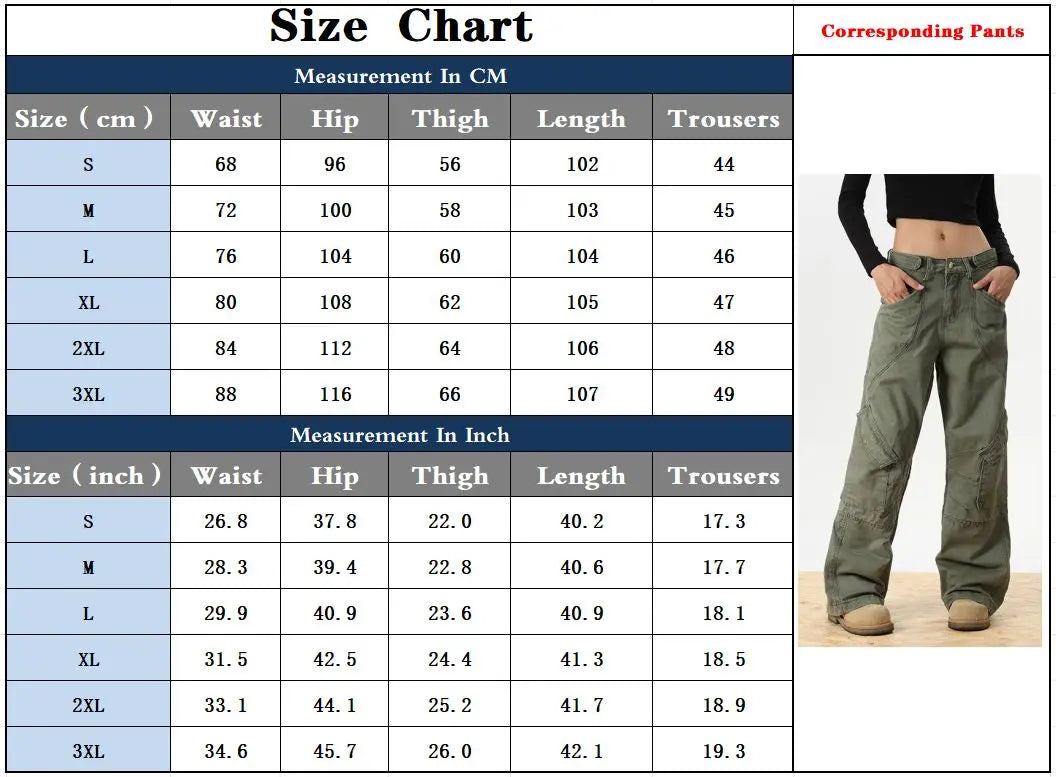 2024 Ropa Y2K Streetwear Army Green Baggy New Jeans Cargo Pants For Women Designer Clothes Multi Pockets Casual Lady Trousers