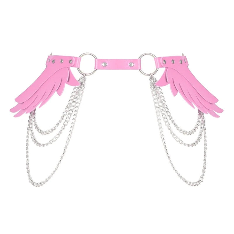 Y2k Style Angel Wing Rivet Waist Belt PU Universal Belt Hot Girl Women Waist Belt for Coat Skirts Jeans Decorative