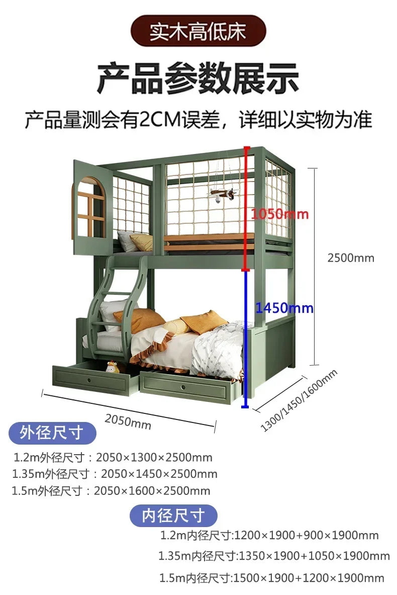 Double Storage Space Children Beds Loft Foldable Bunk Slide Children Beds Design Mueble Infantil Bedroom Furniture