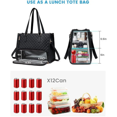 Convenient Commute 2025 New Lunch Bag Women's Insulated Lunch Box Women's Leak-proof Large Purse Diagonal Computer Storage