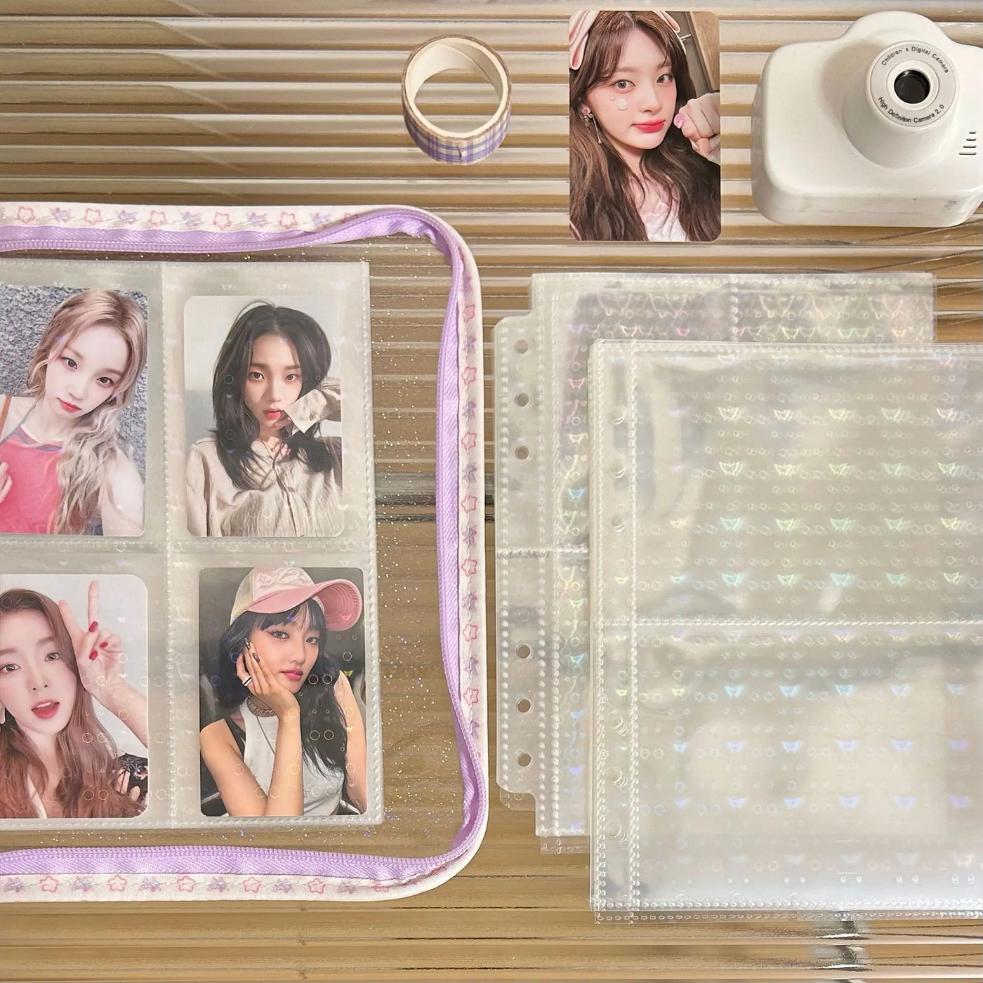MINKYS 10PCS/Pack Butterfly Little Puppy Kpop Photocard A5 Binder Sleeves Idol Photo Card Holder Photocards Album Storage Bag