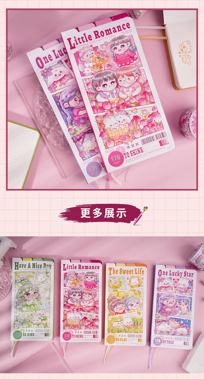 Etori Life Cute Cartoon Girl Notebook Creative Kawaii Student Stationery DIY Drawing Book，Notepad, Line book，Grid Notebook