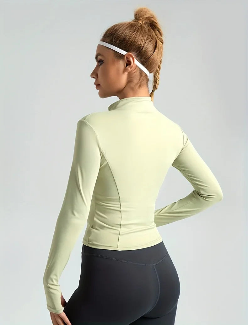 Jackets Women Coat Moisture Wicking Fitness Jackets Yoga Coat Women Shacket Stretchy Running Wear Slim Fit Sports Outerwear