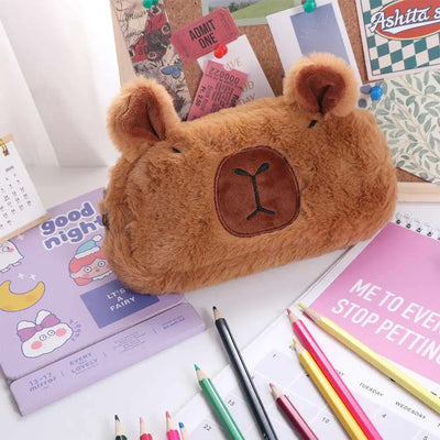 Cute Capybara Pencil Case for Boy Girl Large Storage Pencil Box School Accessories