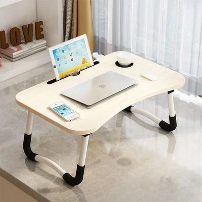 Foldable Learning Desk Convenient Computer Desk Installation Free Small Desk Anti Slip Desk Multifunctional Bed Storage Desk