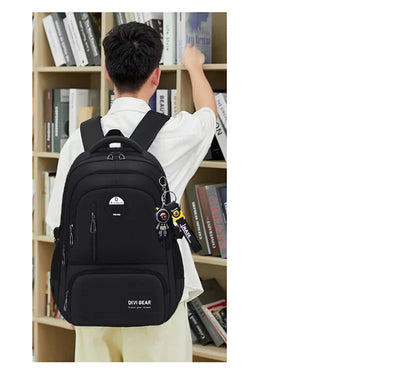 2025 Large capacity men's backpack with astronaut pendant 2 sizes of student school backpacks Student nylon school bags mochilas