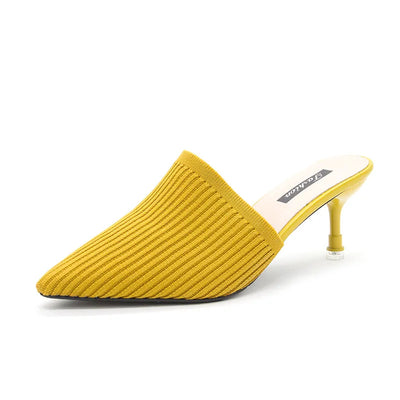 Comemore 2025 New Women's Summer Mules Fashion Female Flipflop Yellow Office Slippers Flat Sandals Women Spring Slides Shoes 43