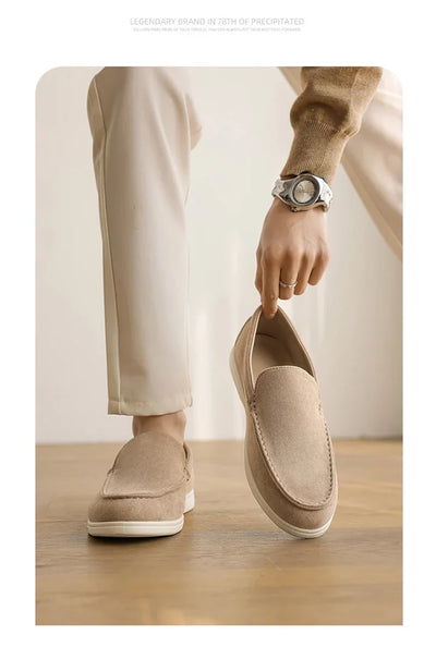 Men's Casual Shoes Suede Leather Loafers Classic British Style Men Shoes Lightweight Soft Moccasins Male Slip on Driving Flats