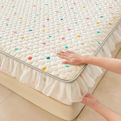2025 New Single Bed Hat Korean Lace Bed Sheet Cover Chiffon Princess Wind Ins Cotton Four Seasons Bedspread Protective Cover