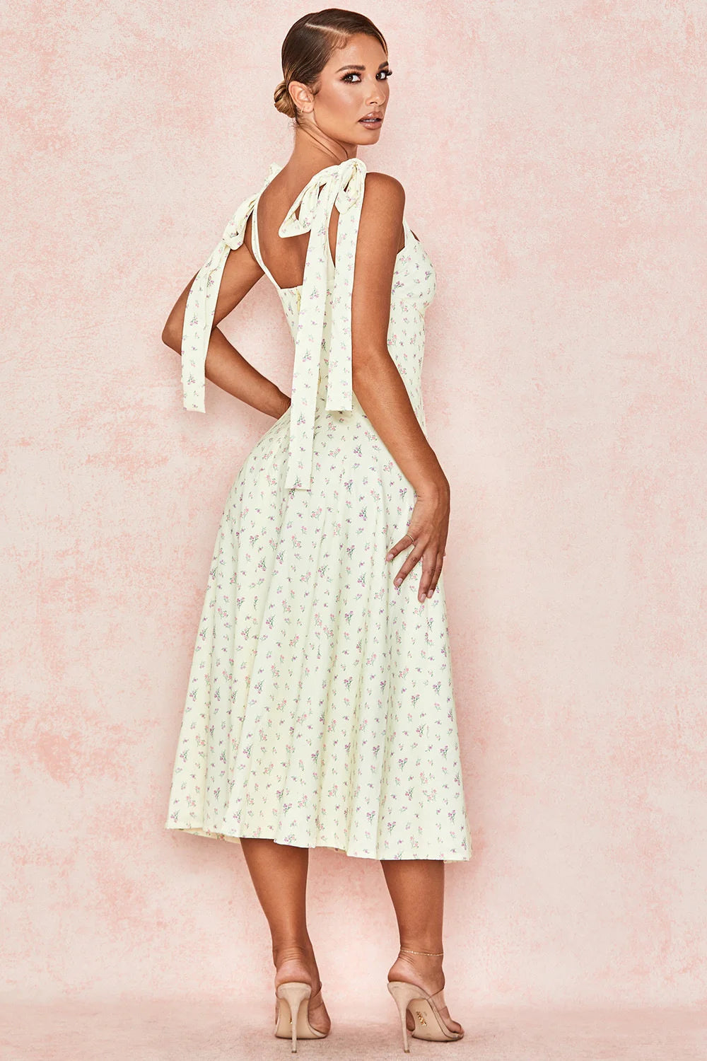Josiaoprah Holiday floral dress lace up women's summer sundress A-line Spaghetti Strap dress Prairie chic ladies vestidos