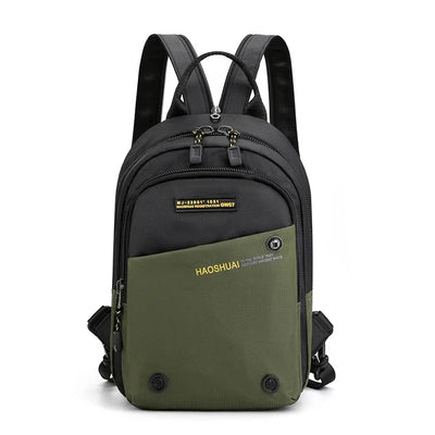 Men Nylon Small Backpack Rucksack  Multi-Functional Casual Travel Male Messenger Cross Body Chest Bags Knapsack Daypack