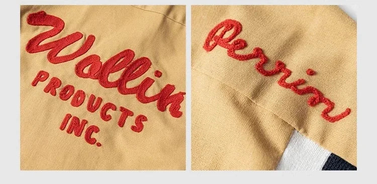 Non Stock Retro Bowling Shirt For Men Embroidery Rockabilly Hawaiian Beach Camp Shirt