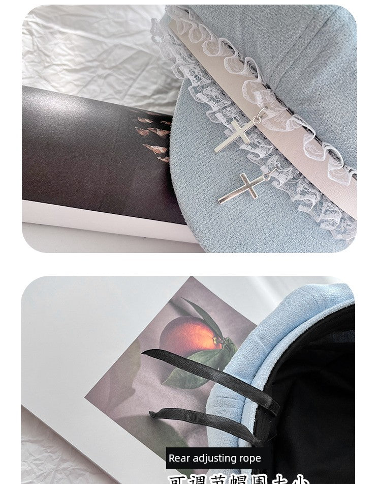 Y2g Punk Subculture Niche Design Painter Cap Children's Autumn and Winter Sweet All-Match Make Your Face Look Smaller Beret Fashion