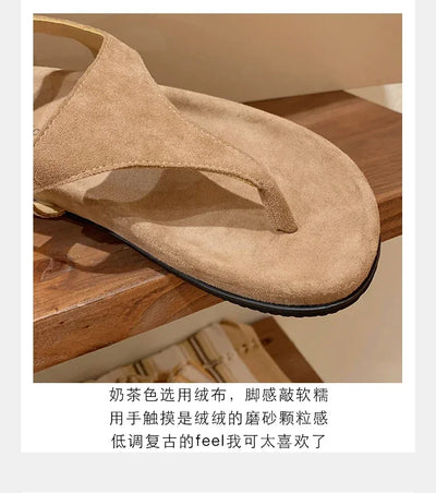 Flat with Slip-on Casual Modern Sandals Low Heel Solid 2025 High Quality Ladies Shoes Back Strap Roman Women's Sandals