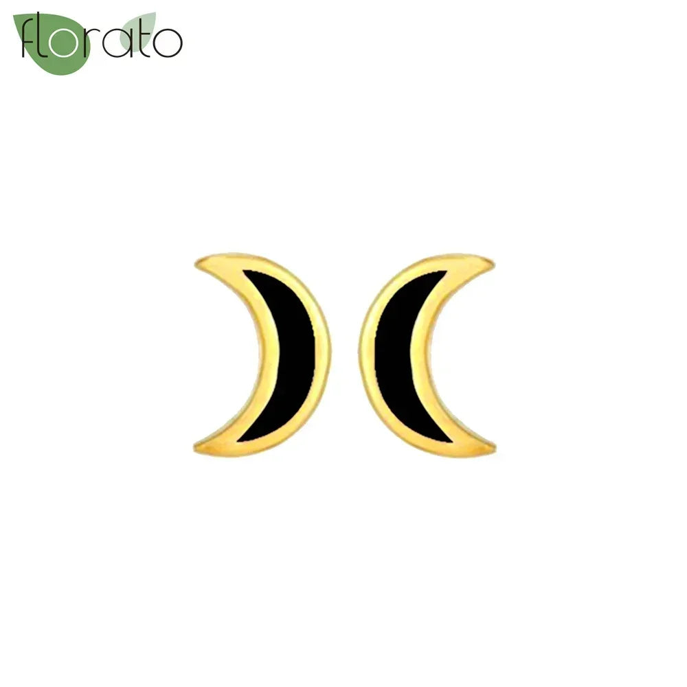 925 Sterling Silver Needle Fashion Round Pendant Small Earrings Luxury Gold Hoop Earrings for Women Premium Black Jewelry Gifts