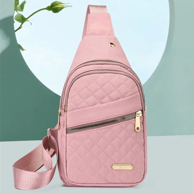 Women Chest Bag Simple Ladies Crossbody Bag Small Sling Backpack Fashion Large Capacity Waterproof Sling Bag with Headphone Jack