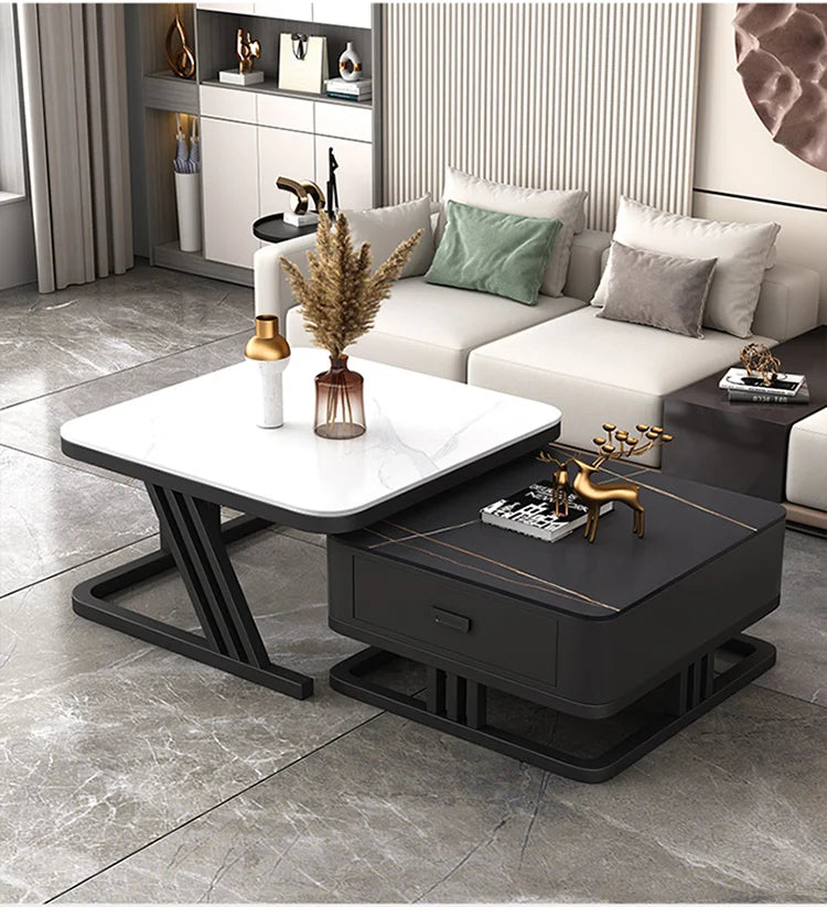 Nordic Aesthetic Coffee Table Living Room Light Luxury Designer Clear Unique Side Table Modern Simple Mesas Bajas Furniture