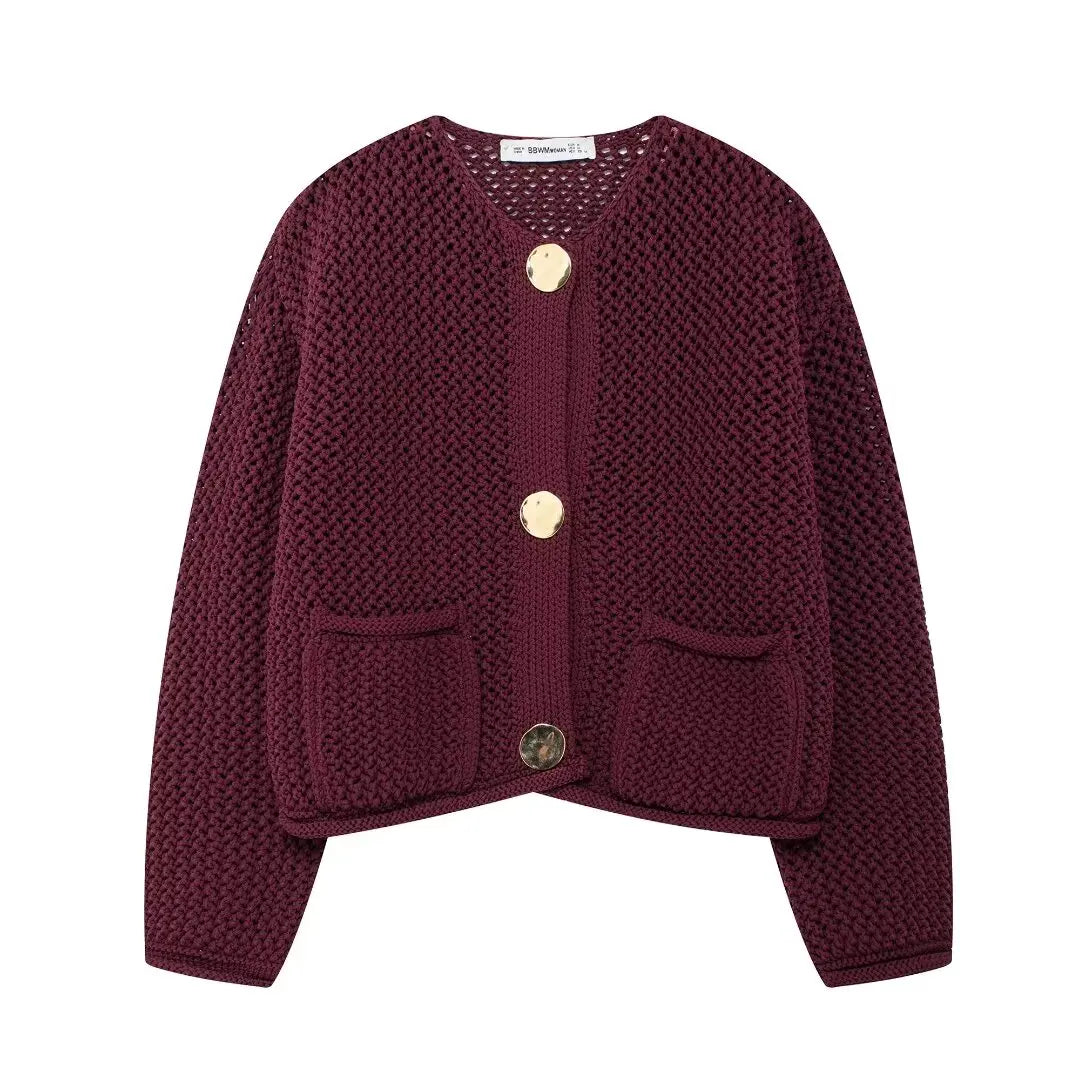 Knitted Cropped Cardigan