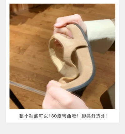 Flat with Slip-on Casual Modern Sandals Low Heel Solid 2025 High Quality Ladies Shoes Back Strap Roman Women's Sandals