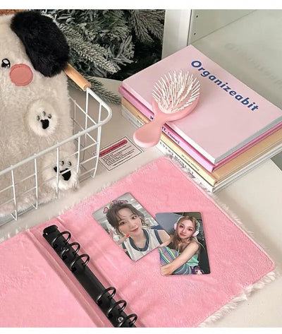 A6 Binder Photocard Holder Cute Plush Dog Cat Photo Album Kpop Idol Photocards Collect Book Student School Notebook Stationery