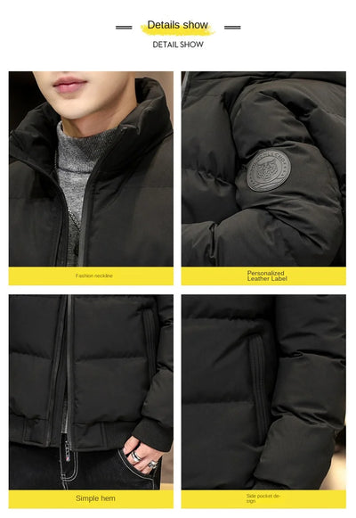 Autumn and winter standing collar cotton jacket men's thick warm fashion jacket casual jacket warm cotton jacket winter clothing