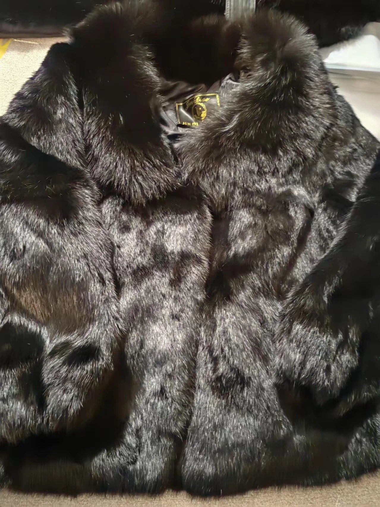Real Rabbit Fur Coat Women Autumn Winter Short Jacket Thick Warm New Fashion Fox Fur Collar Elegant Female Warm Outerwear