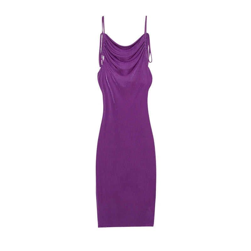 2024 New Summer Fashion Sexy Strapless Dress Strapless Hang Neck Temperament Dress