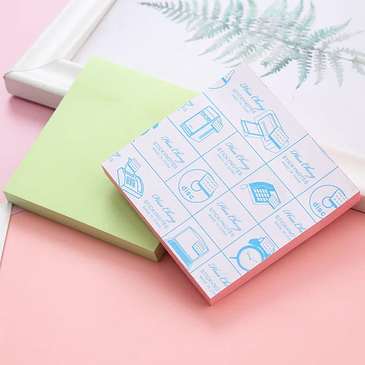 100Sheet Colorful Self-Stick Sticky Notes Pastel Sticky Notes Notepad Planner Sticker Memo Pad Stationery School Office Supplies