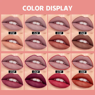 8 Color 2 IN 1 Lip Liner Pencil Waterproof Matte Lipstick Makeup Set Long Lasting Moisture Cosmetic Velvet Sexy Red Lipstick Pen