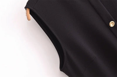 Women Long Dress Solid Color Summer Casual Slim Lady O-Neck Sleeveless Dresses Elegant Streetwear Female Button Up Belt Vestidos
