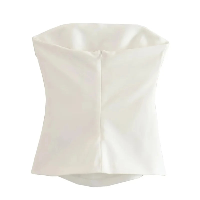 2025 Women Tube Top White Black Off Shoulder Crop Top Female Pink Sleeveless Backless Sexy Tops Woman Fashion Corset Tops