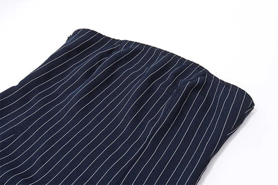 WhereMery Korean Women Fashion A-line Dress Y2K Sleeveless Slash-neck Pleated Stripe Dresses Spring Summer Elegant Slim Vestidos