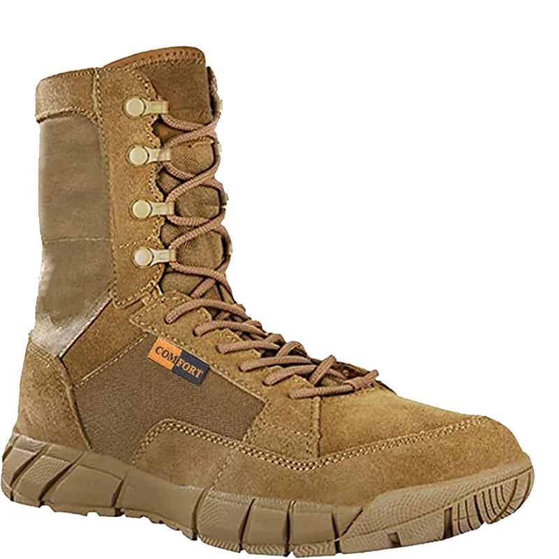 Lightweight Mans Tactical Boots Combat Anti-Collision Training Lace Up Waterproof Outdoor Hiking Breathable Shoe