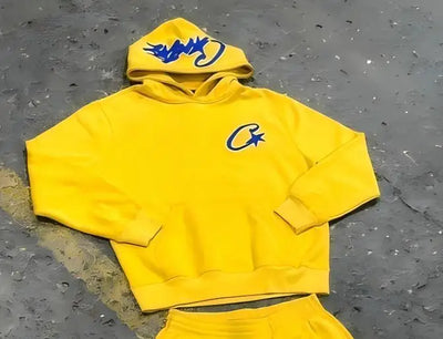 Y2K Unisex White Hoodie and Jogger Set, Casual Sportswear, Comfortable Sweatshirt and Pants, Trendy Outfit for Men and Women