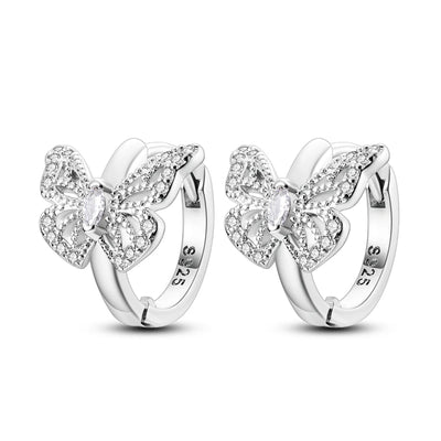 Hot Sale 925 Sterling Silver Heart Earrings Fit Original Charms Hoop Earrings For Women girls Stud Earring Fine Jewelry Gifts