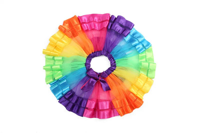 Baby Tutu Skirt Infant Girls Colorful Rainbow Tulle Skirt Princess Mini Dress Children Clothing Pettiskirt Toddler Cloth