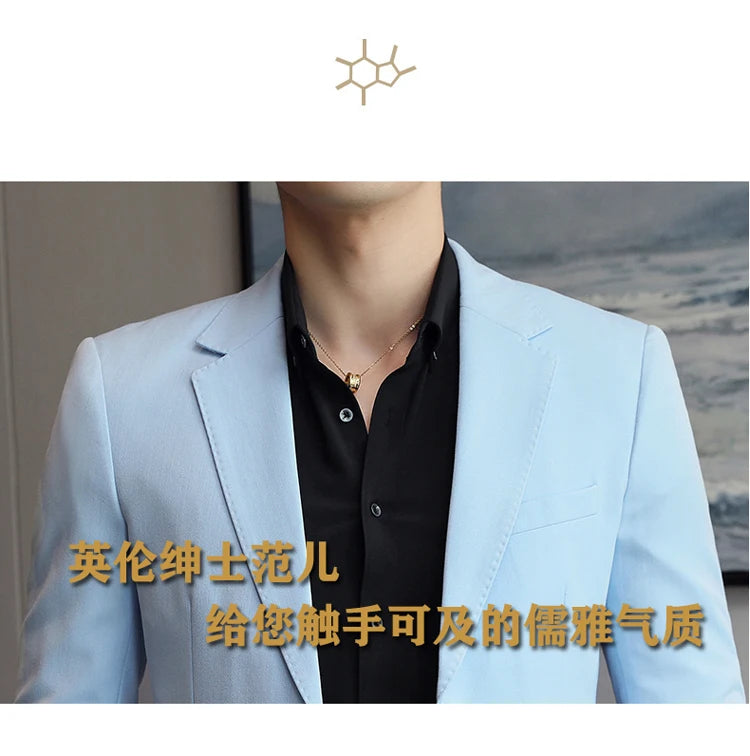 2024 Slim Fit Men's Wedding Casual Suit High-End All-in-One Handsome Two Button Fashion Boutique Single West Coat S-5XL