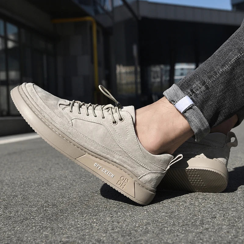Italian Genuine Leather Casual Shoes White Oxford shoes Mens Sneakers Outdoor Walking Shoes Men's Business casual leather shoes