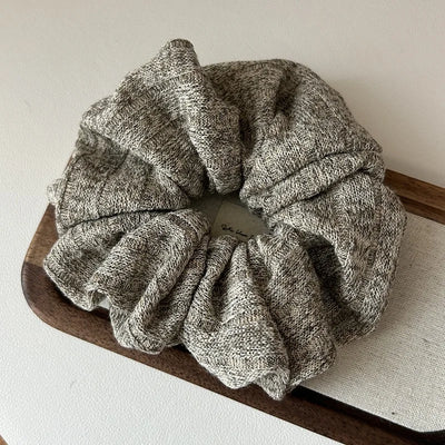 korea fashion Leopard print oversized scrunchie for women elastic big hair tie girls black hair rubber bands Retro hair rope