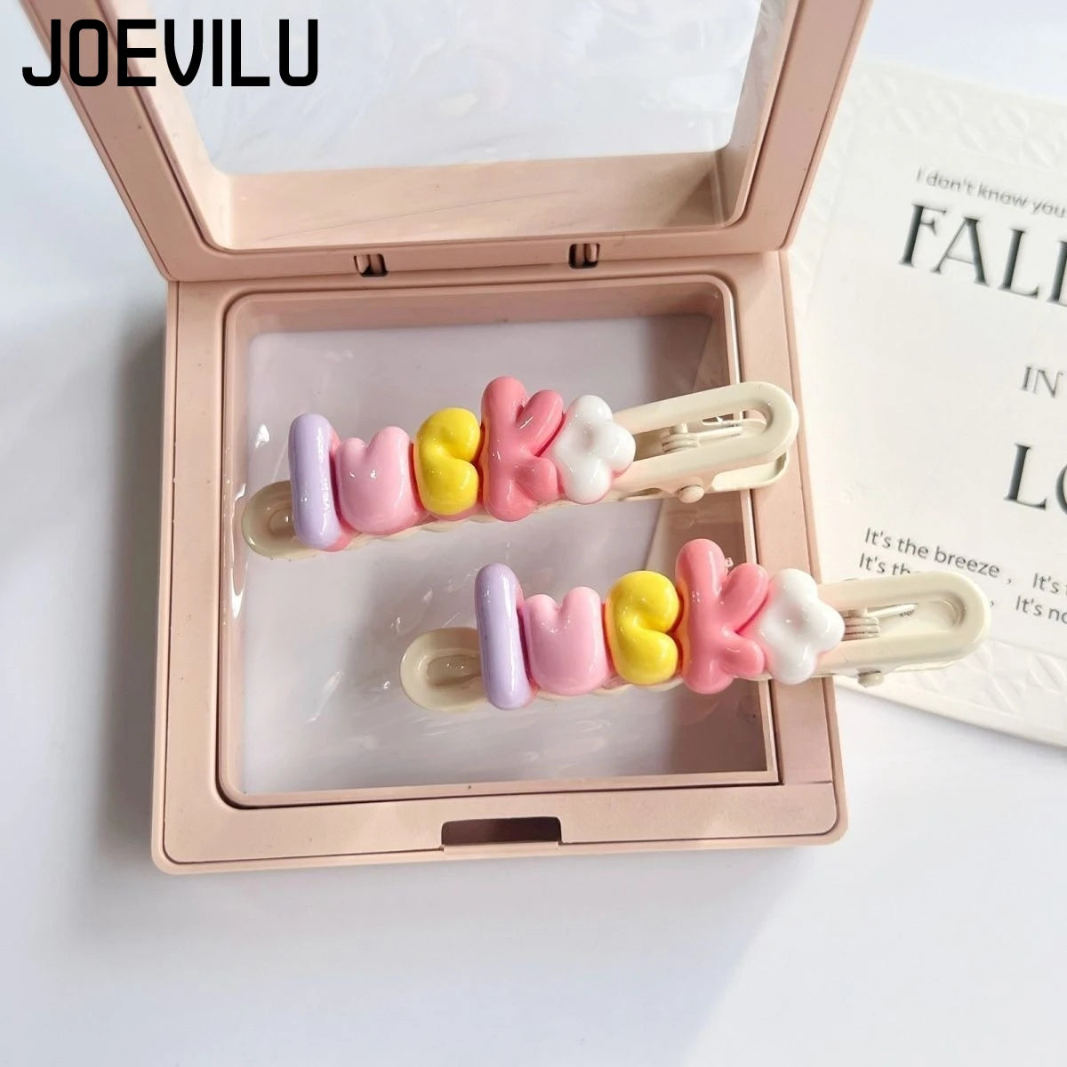 Lucky Dopamine Y2K Sweet Girly Hair Clips for Women Pastel Cream Cute Side Bangs Barrettes Hair Accessories for Kids BB Duckbill
