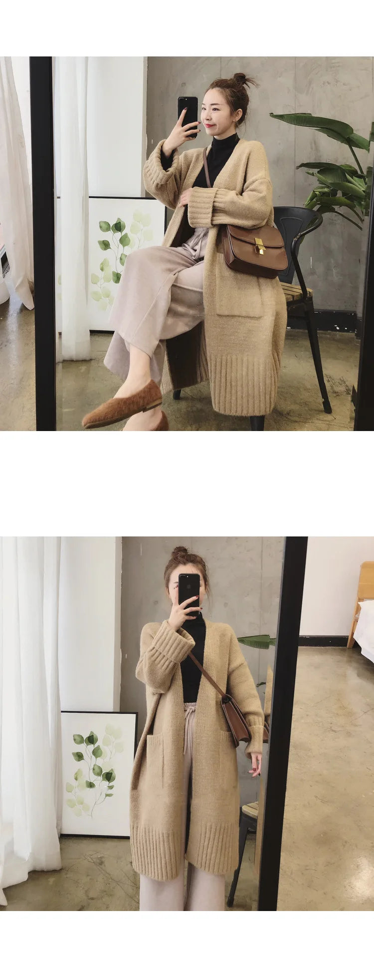Autumn Winter Knitted Cardigan Women Sweater Jacket 2023 Elegant Vintage Loose Long Outerwear Maxi Y2k Sweater Coat Soft Jacket