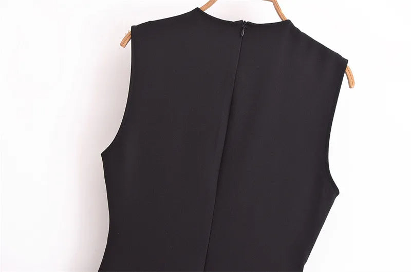 Women Long Dress Solid Color Summer Casual Slim Lady O-Neck Sleeveless Dresses Elegant Streetwear Female Button Up Belt Vestidos