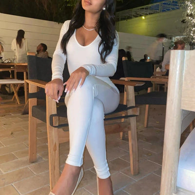 Dulzura Women 2024 Autumn Winter Long Sleeve Bodycon Streetwear Jumpsuit Overall One Piece Outfit Wholesale Items for Business